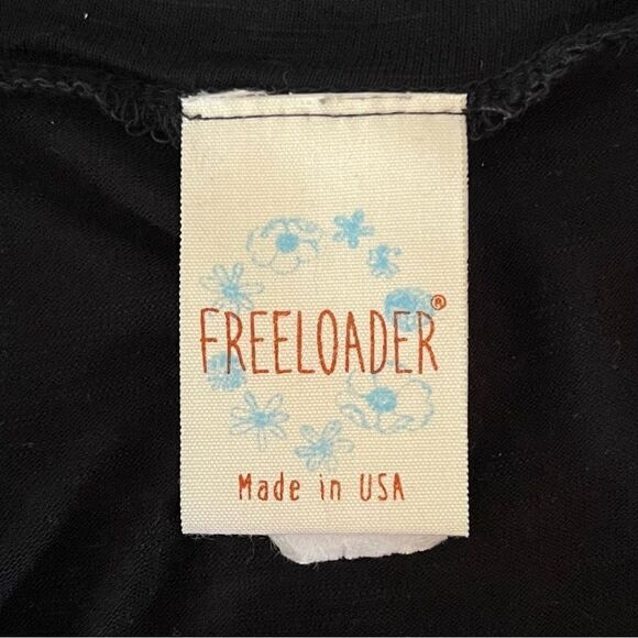 Freeloader Black Midi Dress Hi-Low Burnout Tee T-Shirt Rayon Made in USA Small - Picture 9 of 11